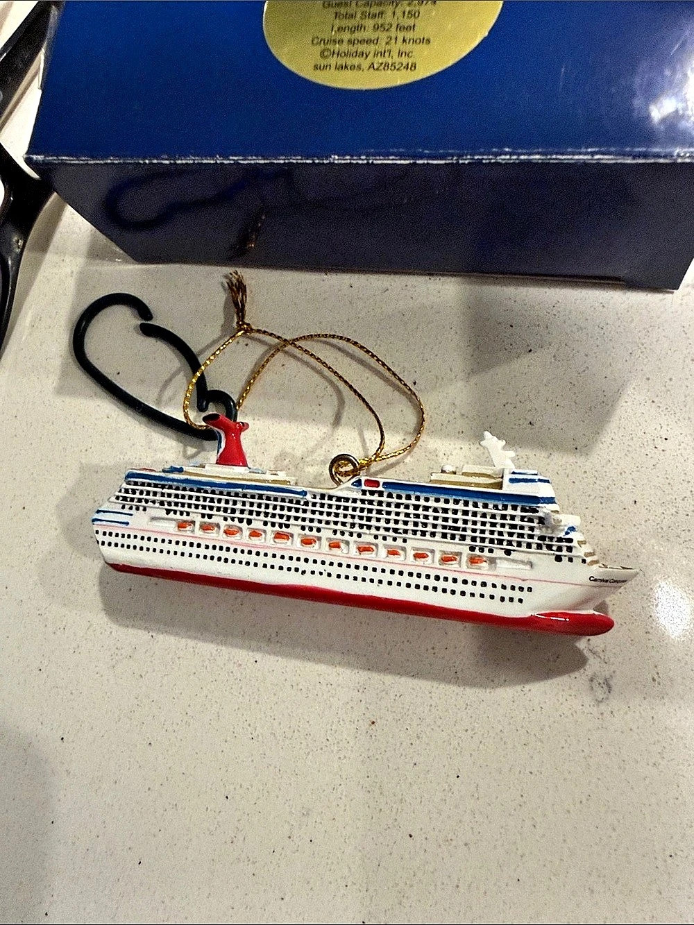 Carnival Conquest Ship Christmas Ornament